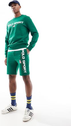Polo Ralph Lauren Sport Capsule - Pantaloncini della tuta verde medio con logo a bandiera grande