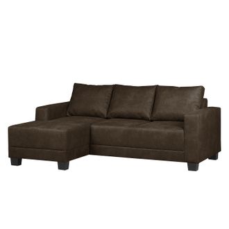Ars Natura home24 Ars Natura Ecksofa Greenwood Espresso Microfaser 200x72x144 cm