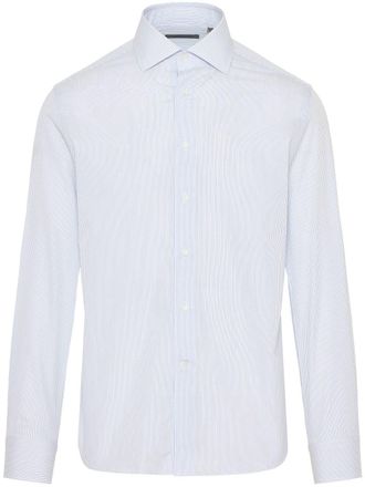 Corneliani striped button-up shirt - men - Cotton - 44 - Blue