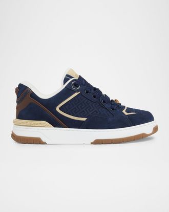 Versace Men & apos;s Suede La Geeca Mid-Top Sneakers