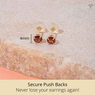 MAX + STONE 14k Yellow or White Gold 4mm Round Stud Earrings