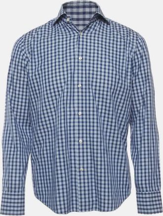 HUGO BOSS Boss By Hugo Boss Blue Checkered Cotton Regular Fit Shirt