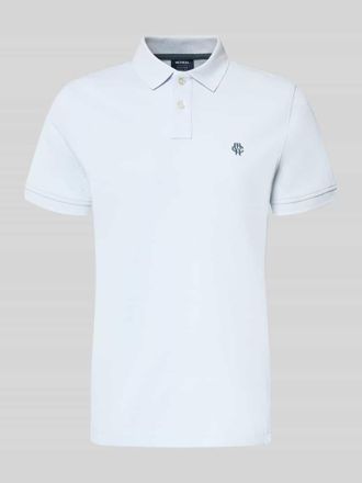 Mc Neal Slim Fit Poloshirt mit Logo-Stitching in Hellblau, Gr&ouml;&szlig;e XXXL