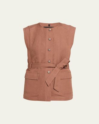 Kobi Halperin Beckett Belted Linen Vest