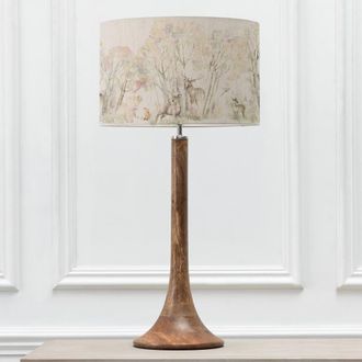 Voyage Maison Kinross Tall Table Lamp With Enchanted Forest Eva Lampshade in Brown