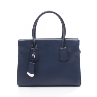Tod's Navy Leather Handbag Tote Bag (Pre-Owned)