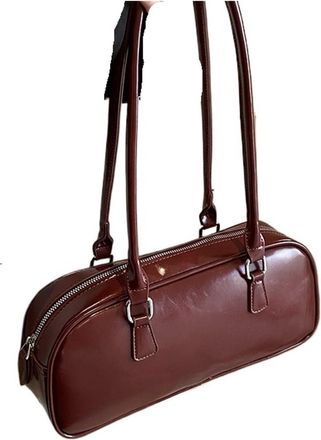 Generic Korean Retro French Bread Underarm Bag Womens Faion Handbag Oulder Sli Versatile(Wine red)