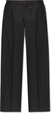 Alexander McQueen Kreukelbroek - Heren - Nette broeken - Zwart - XL - Wol - Broeken