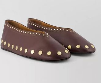 Ganni studded ballerina shoes