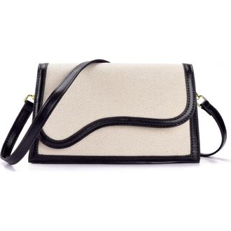 Adornia Curved Flap Shoulder Bag in Natural-Black at Nordstrom Rack