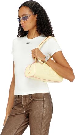 Diesel Slim T-shirt with metallic Oval D - T-Shirts - Woman - White