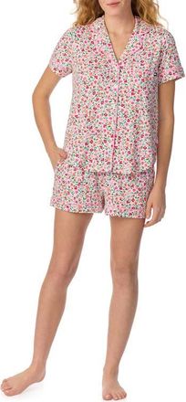 Kate Spade New York Print Short Sleeve Pajamas in White/pink Ditsy at Nordstrom, Size X-Large