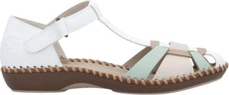 Rieker Platte Sandalen - Dames - Sandalen - Wit - 38 EU - Schoenen