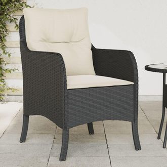 vidaXL Vidaxl - Sillones De Jard&iacute;n Con Cojines 2 Uds Rat&aacute;n Sint&eacute;tico Negro