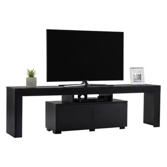 Dmora Dmora - Mueble De Televisi&oacute;n Andarna, Aparador De Sal&oacute;n, Mueble Bajo Para Tv, Base De Pared Equipada, 180x31 H50 Cm, Negro
