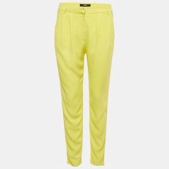 Versus Yellow Crepe Pleated Trousers S
