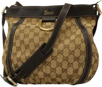 Gucci Pre-owned Cross Body Bags, female, Beige, Size: ONE SIZE Pre-owned Vintage Shoulder Bag