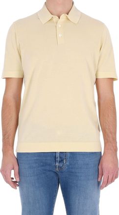 Drumohr Yellow Ice Cotton Frosted Polo Shirt