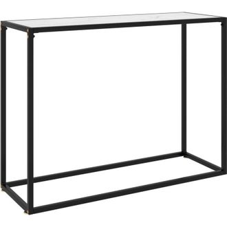 vidaXL Mesa Consola Vidrio Templado Blanco 100x35x75 Cm Vidaxl