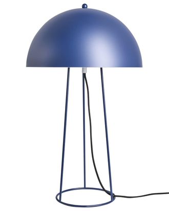 Beliani L&aacute;mpara de mesa metal azul