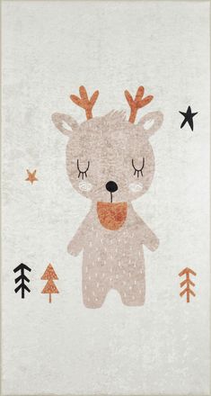 Nazar Rugs Alfombra infantil con motivo de renos 80x150