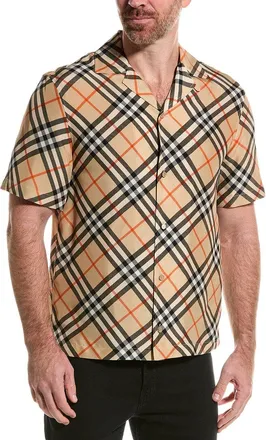 Burberry Check Oversized Silk Shirt