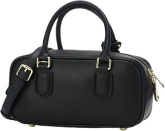 Generic Fashionable Leather Shoulder Bag Womens Crossbody(Black)