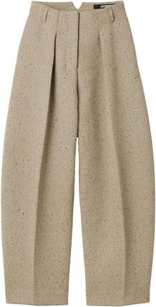 Jacquemus Broeken, Dames, Beige, XS, Katoen, De Ovalo broek