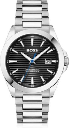 BOSS Strike silver-tone watch with ridged dial