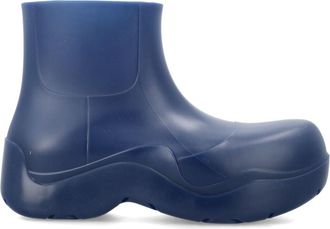Bottega Veneta Blue Solid Round Toe Boots