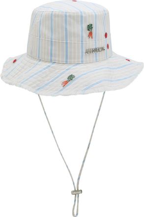 Jacquemus Le Bob Artichaut Embroidered Cotton Bucket hat - White - 60 (UK 6 / XS)
