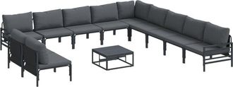 vidaXL Garden Sofa Set 12 pcs Anthracite Steel Vidaxl