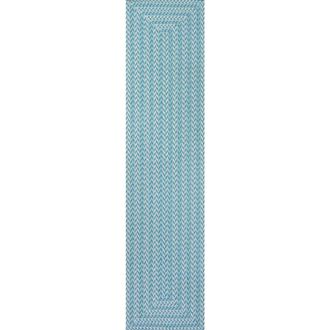 Jonathan Y Designs Chevron Modern Concentric Squares Indoor/Outdoor Area Rug in Aqua/light Gray at Nordstrom, Size 4Ft 0In X 6Ft 0In