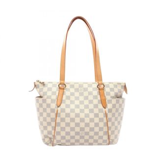 Louis Vuitton White Coated Canvas Pvc Damier Azur Leather Handbag Tote Bag (Pre-Owned)