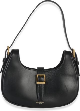 Saint Laurent Smooth Black Calfskin Le Fermoir Hobo