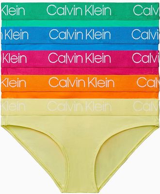 Calvin Klein Womens Pride Logo Stretch 5-Pack Bikini Bottom - Multi - XS