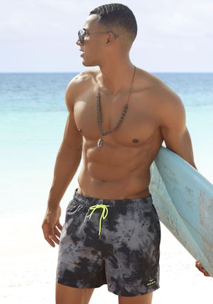 Venice Beach Badeshorts VENICE BEACH Mat, Herren, Gr. XXL (58/60), N-Gr, grau (grau, schwarz), Microfaser, Microfaser, Recycling-Polyester, Badehosen Badeshorts, m