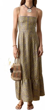 Boteh Vevre Maxi Bodie Dress In Chartreuse