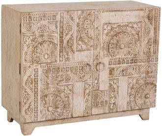 Wanderlust Deco Aparador De Madera Blanco 99x40x80h Cm