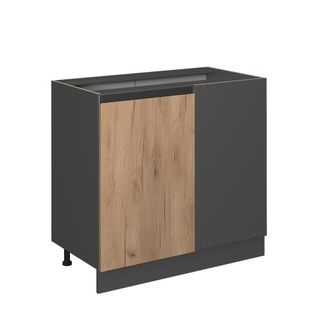 Vicco Armario De Esquina R-line, Roble Dorado, 86 Cm En Forma De J, Sin Encimera Vicco