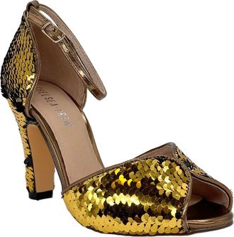 Chelsea Crew Lola Metallic Ankle Strap Sandal in Gold at Nordstrom Rack, Size 10