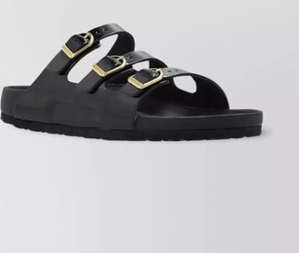 Birkenstock shiny triple buckle flat sandals