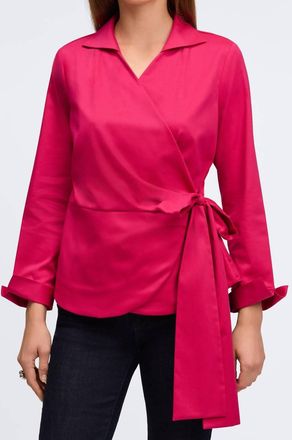 Foxcroft Salina No Iron Stretch Matte Sateen Shirt In Pink