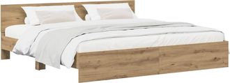 vidaXL Estructura De Cama Con Cabecero Roble Artisan 200 X 200 Cm Vidaxl