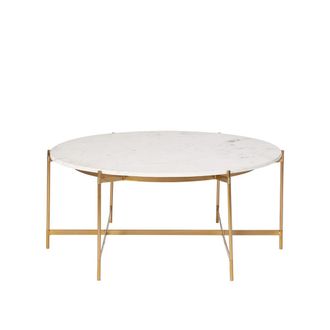 Swoon Editions Swoon | Agora | Round Coffee Table | White | Marble & Brass