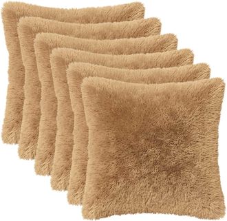 vidaXL Funda De Almohada 6 Pcs Heerlen Topo 30 X 30 Cm Fleece Pv Vidaxl