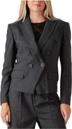 Copenhagen Muse Grijze Blazer voor Herfst/Winter Seizoen - Dames - Blazers - Grijs - XS - Polyester - Jassen