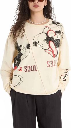 Desigual Mickey & Minnie Mouse Sweatshirt In Multicolor