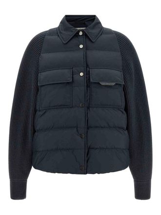Brunello Cucinelli Blue Quilted Puffer Jacket