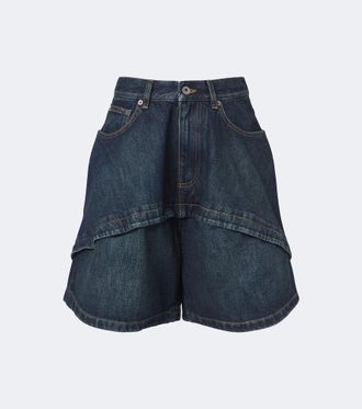 Loewe Paneled denim Bermuda shorts